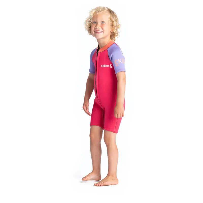 C-Skins C-Kid Baby Shorti Wetsuit CORAL/LILAC-4